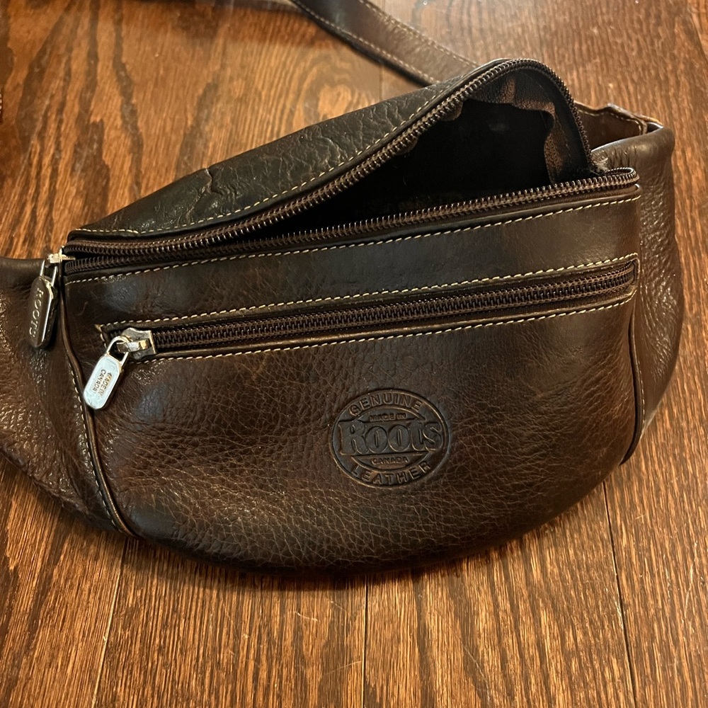 Roots Genuine Leather Brown Waist Bag